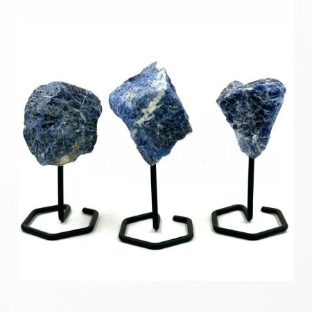 Rough Sodalite with metal stand - MINI