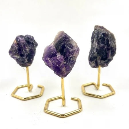 Rough African Amethyst with stand - MINI