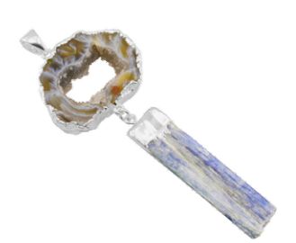 Agate Druse with Stone Pendant