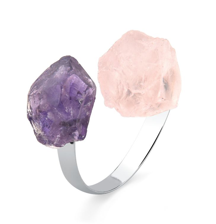 Amethyst with Rose Quartz Ring