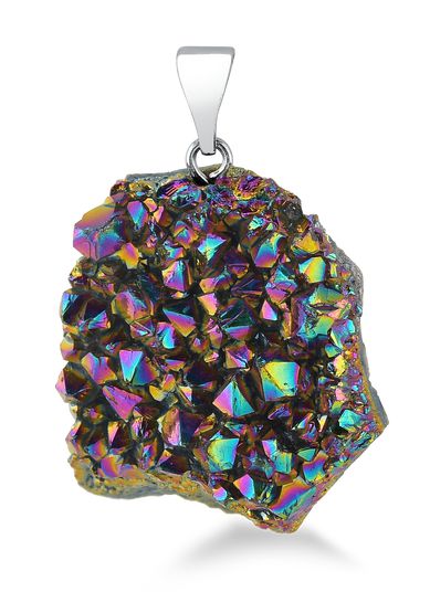 Amethyst Rainbow Druze Pendant