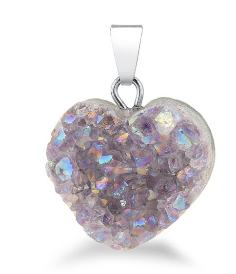 Pearl Heart Druse Pendant (small)