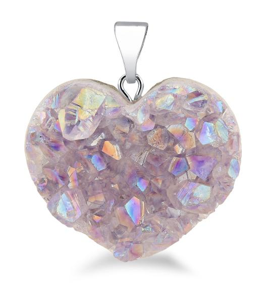 Pearl Heart Druse Pendant