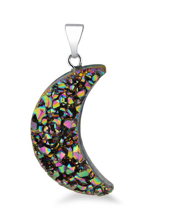 Rainbow Moon Druse Pendant