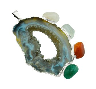 Geode with Tumble Stone Pendant