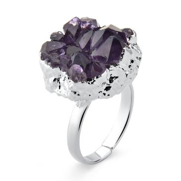 Amethyst Druse Ring