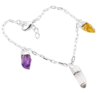 Amethyst Crystal and Citrine Bracelet