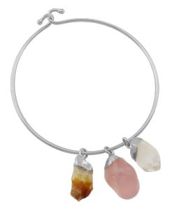 Rose Quartz Crystal and Citrine Bracelet