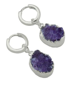 Amethyst Druse Earring