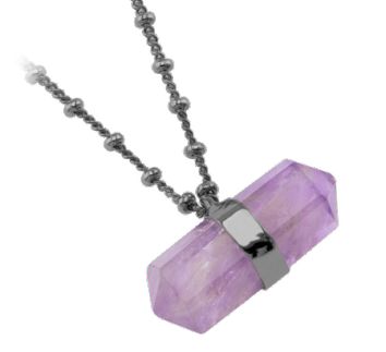 Crystal Bitermineted point Necklace