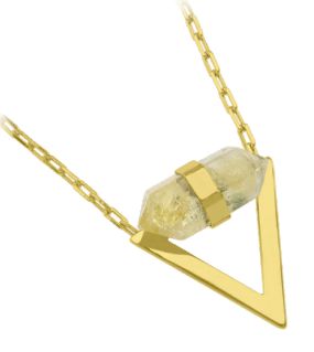 Triangular end Crystal Necklace