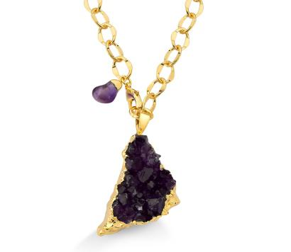 Amethyst Druse with tumblestone Necklace