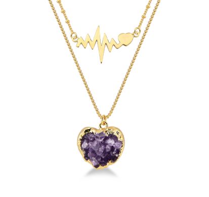 Heart Beat Amethyst Druse Necklace