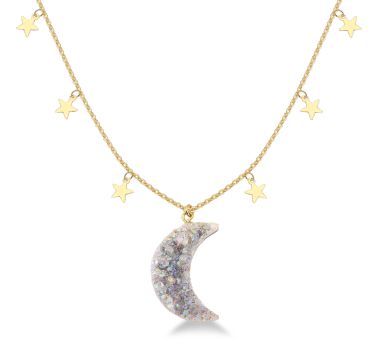 Metallic Amethyst Moon Necklace