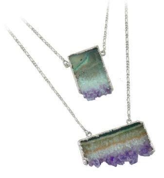 Double Amethyst Druse Necklace