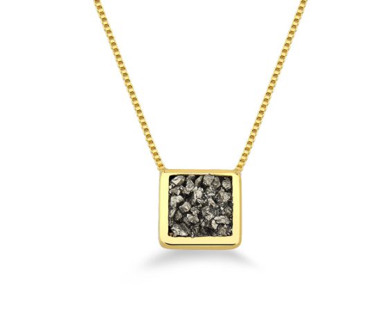 Square Pyrite Necklace