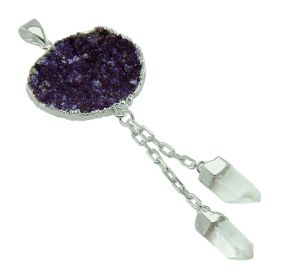 Amethyst Druse with Double Point Pendant